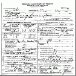 Death certificate of Carrington, Emma Fisher