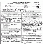 Death certificate of Dawson, Benjamin Y.