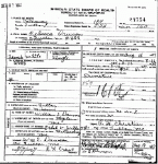 Death certificate of Dawson, Rebecca