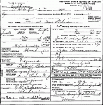 Death Certificate of DeHaven, Harriet Ann