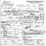 Death certificate of Dunlap, Annie Eliza Herring