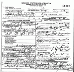 Death certificate of Dunn, Henrietta L. Houf