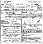Death certificate of Fletcher, Thomas Jefferson