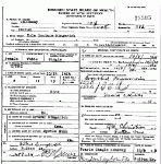 Death Certificate of Gingrich, Beulah Louise