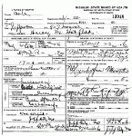 Death Certificate of Hatfield, Huey M.