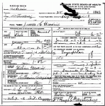 Death certificate of Hendrix, James C.
