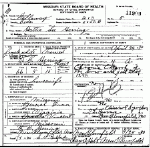 Death certificate of Herring, Hattie Lee Dunn
