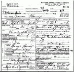 Death certificate of Herring, James E.