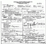 Death certificate of Herring, James Warren
