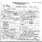 Death certificate of Herring, Martha Turner