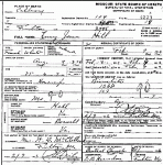 Death certificate of Hill, Lucy J. Hall