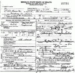 Death Certificate of Howe, America Medora H. Craghead
