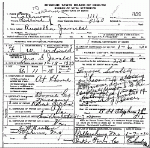 Death Certificate of James, Russella Gibbs