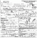 Death Certificate of Kistler, Montie Francis