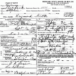 Death Certificate of Kistler, Raymond