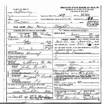 Death certificate of Knight, Mary C. Crooks