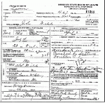 Death certificate of Nichols, John A.