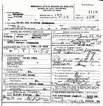 Death certificate of Thomasson, Sarah Ida Surlina Steele