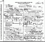 Death Certificate of Warren, Ella Florence Cave