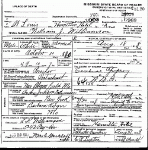 Death Certificate of Williamson, William J.
