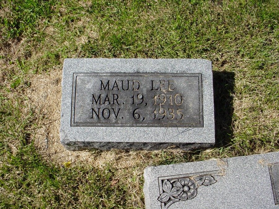  Maud Lee Kemp Headstone Photo, Auxvasse Cemetery, Callaway County genealogy