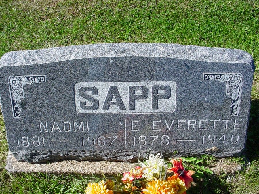  Eli Everette & Naomi Sapp Headstone Photo, Auxvasse Cemetery, Callaway County genealogy