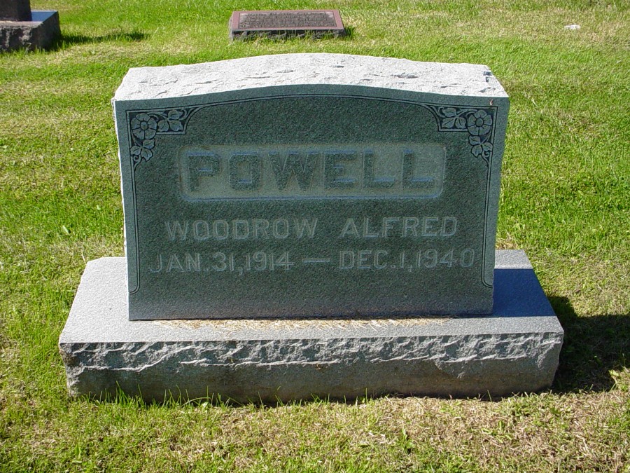  Woodrow A. Powell Headstone Photo, Auxvasse Cemetery, Callaway County genealogy
