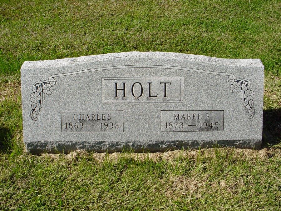  Charles Holt & Mabel E. Holland Headstone Photo, Auxvasse Cemetery, Callaway County genealogy