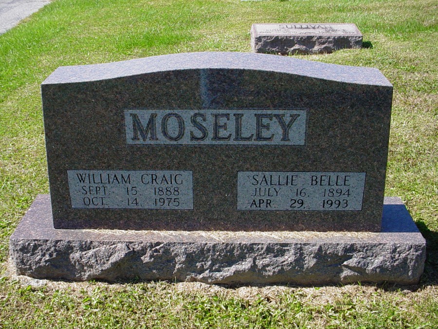  William Craig Moseley & Sallie Belle Barnes