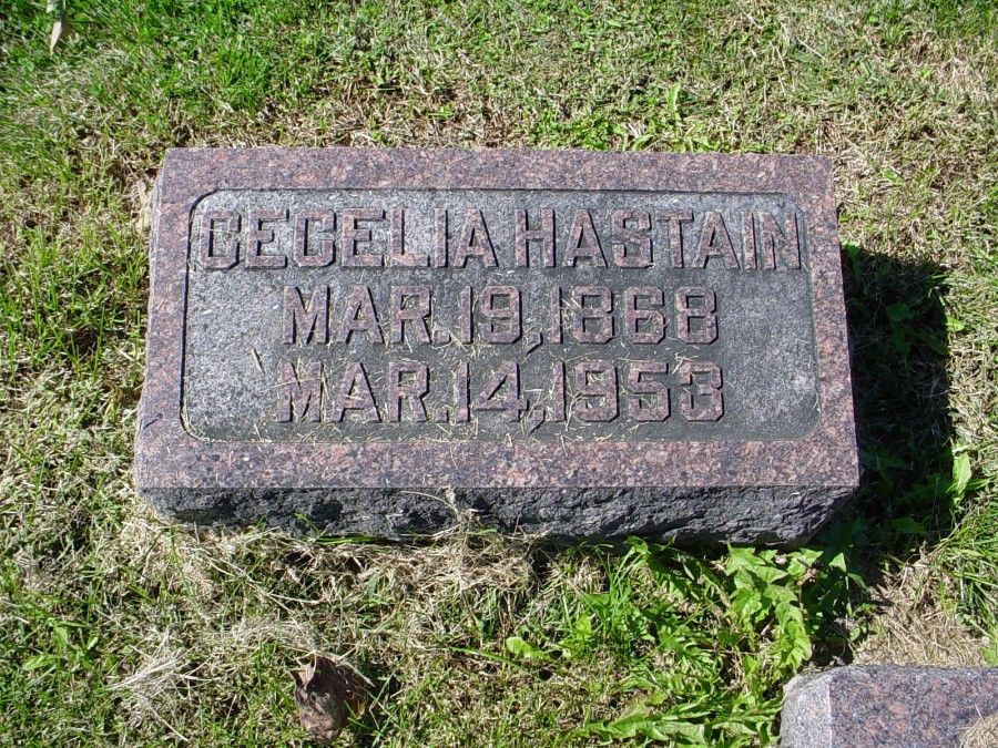  Cecelia Hastain Wheeler Headstone Photo, Auxvasse Cemetery, Callaway County genealogy