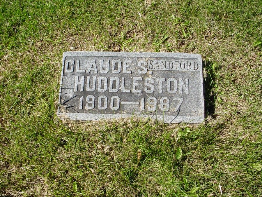  Claude Sandford Huddleston Headstone Photo, Auxvasse Cemetery, Callaway County genealogy