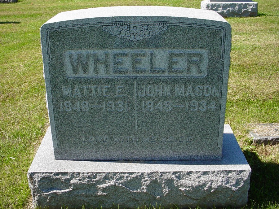  John M. Wheeler & Martha E. Thomas Headstone Photo, Auxvasse Cemetery, Callaway County genealogy