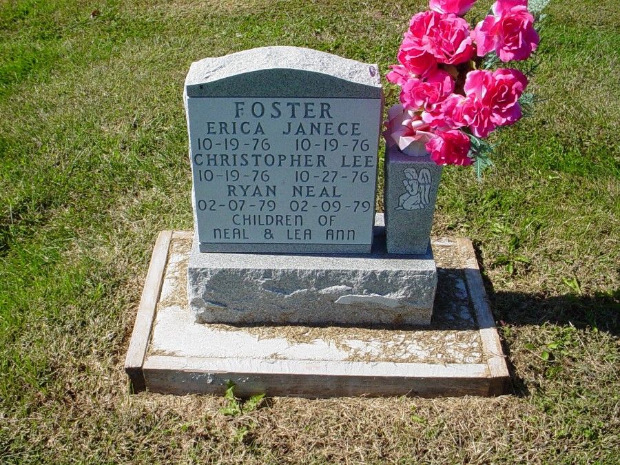  Erica, Christopher & Ryan Foster Headstone Photo, Auxvasse Cemetery, Callaway County genealogy