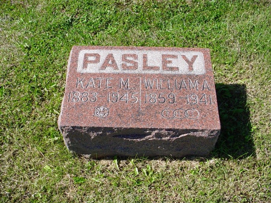  William A. Pasley & Kate M. Walker Headstone Photo, Auxvasse Cemetery, Callaway County genealogy