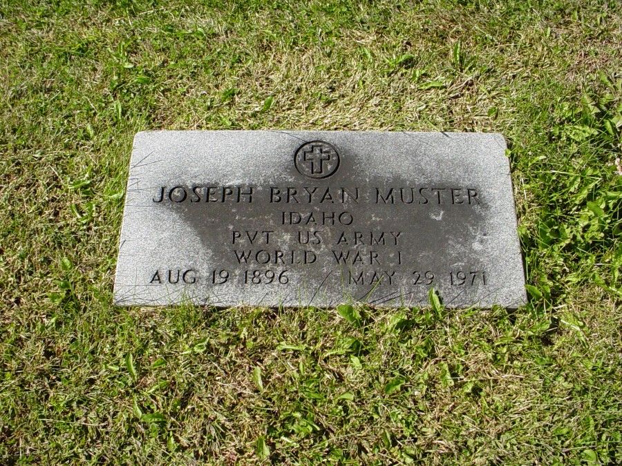  Joseph Bryan Muster Headstone Photo, Auxvasse Cemetery, Callaway County genealogy