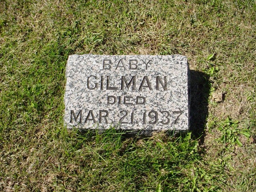  infant son Gilman Headstone Photo, Auxvasse Cemetery, Callaway County genealogy