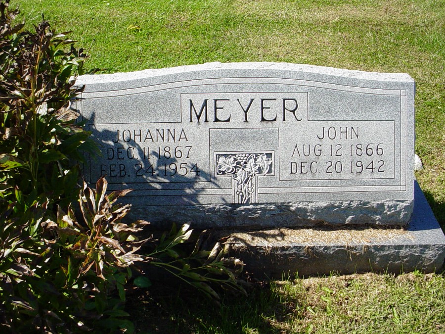  John Meyer Headstone Photo, Auxvasse Cemetery, Callaway County genealogy