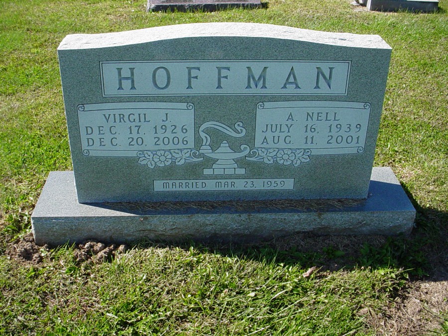  Virgil L. & A. Nell Hoffman Headstone Photo, Auxvasse Cemetery, Callaway County genealogy