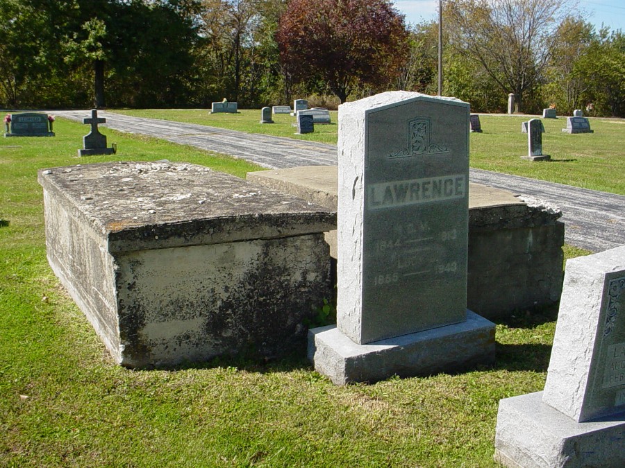 Charles M. Lawrence & Lucy Jane Plunkett Headstone Photo, Auxvasse Cemetery, Callaway County genealogy