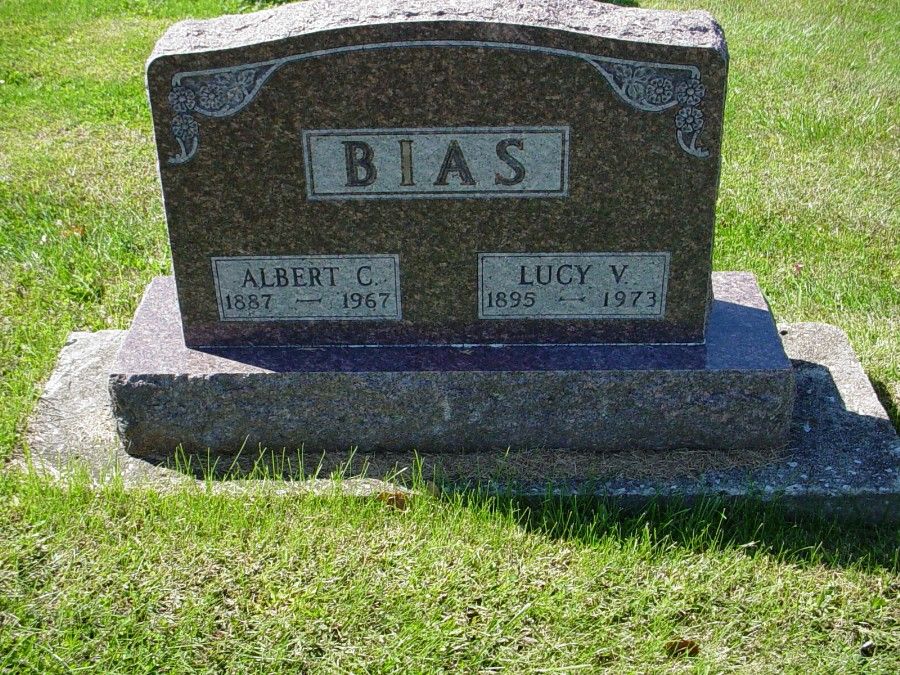  Albert C. & Lucy V. Bias Headstone Photo, Auxvasse Cemetery, Callaway County genealogy