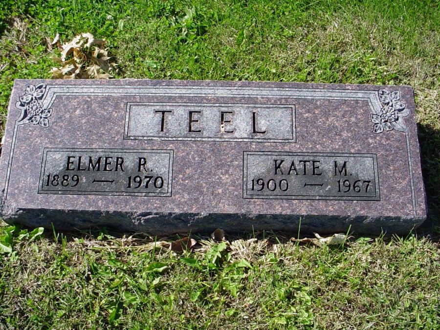  Elmer R. & Kate M. Teel Headstone Photo, Auxvasse Cemetery, Callaway County genealogy