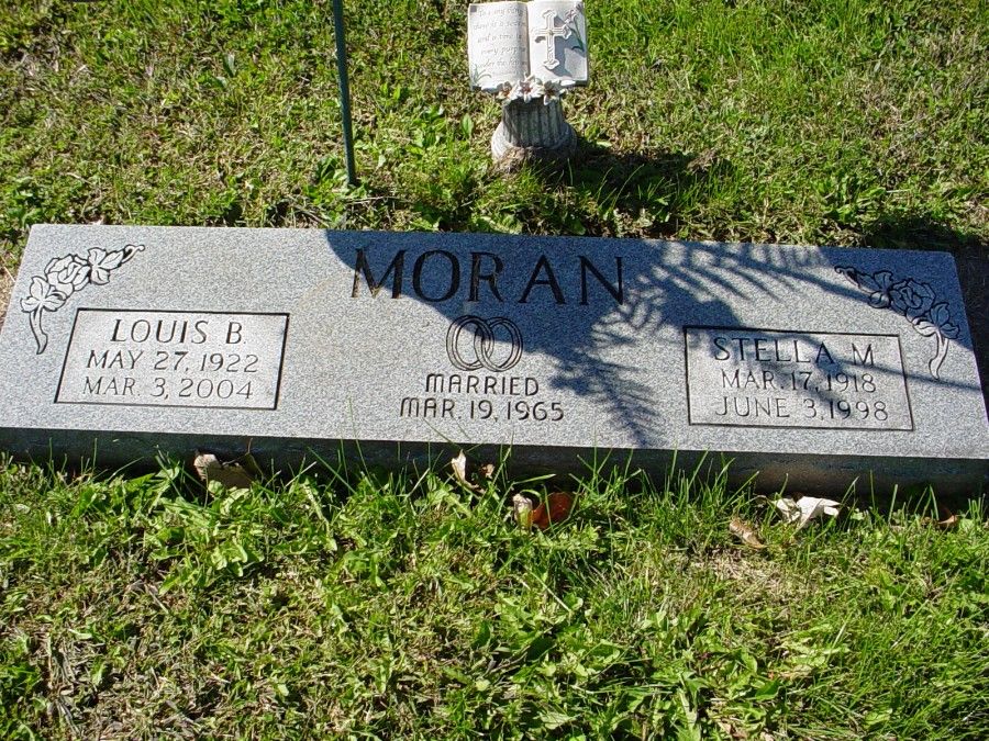  Louis B. & Stella M. Moran Headstone Photo, Auxvasse Cemetery, Callaway County genealogy