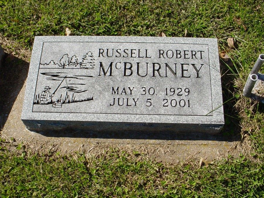  Russell Robert McBurney Headstone Photo, Auxvasse Cemetery, Callaway County genealogy