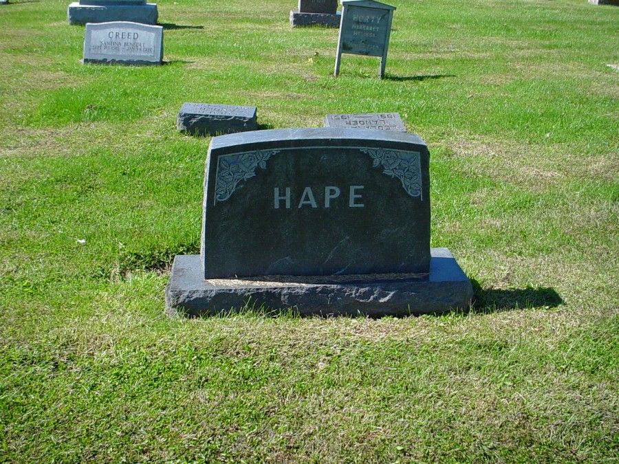  Hape Family Headstone Photo, Auxvasse Cemetery, Callaway County genealogy