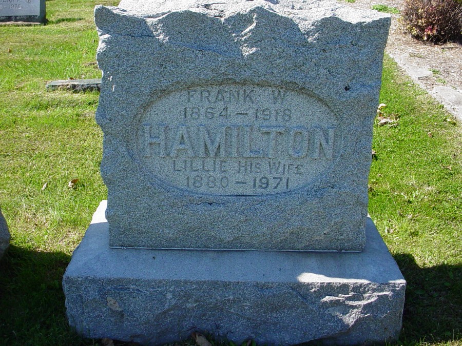  Frank W. Hamilton & Lillie Givens Headstone Photo, Auxvasse Cemetery, Callaway County genealogy