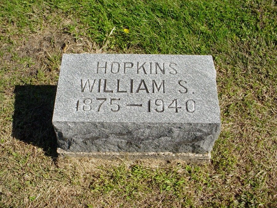  William Stanley Hopkins Headstone Photo, Auxvasse Cemetery, Callaway County genealogy
