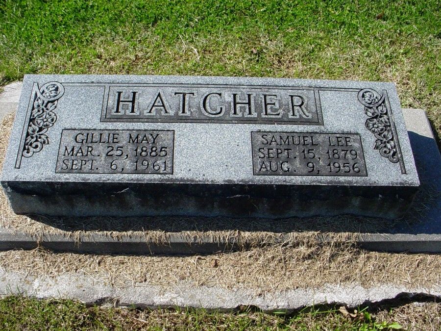  Samuel L. Hatcher & Gillie M. Divers Headstone Photo, Auxvasse Cemetery, Callaway County genealogy