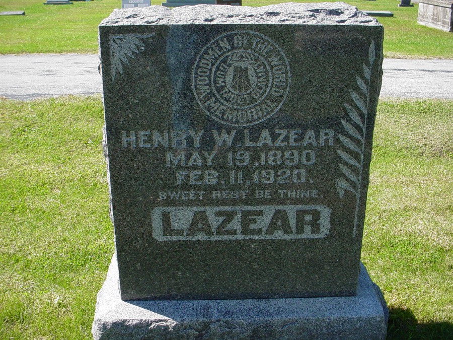  Henry W. Lazear Headstone Photo, Auxvasse Cemetery, Callaway County genealogy