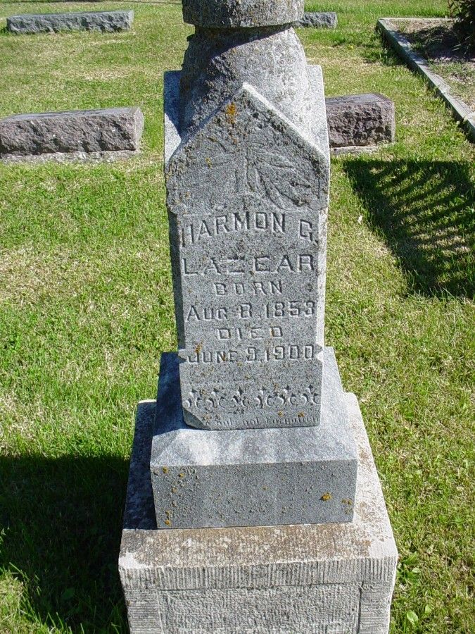  Harmon G. Lazear Headstone Photo, Auxvasse Cemetery, Callaway County genealogy
