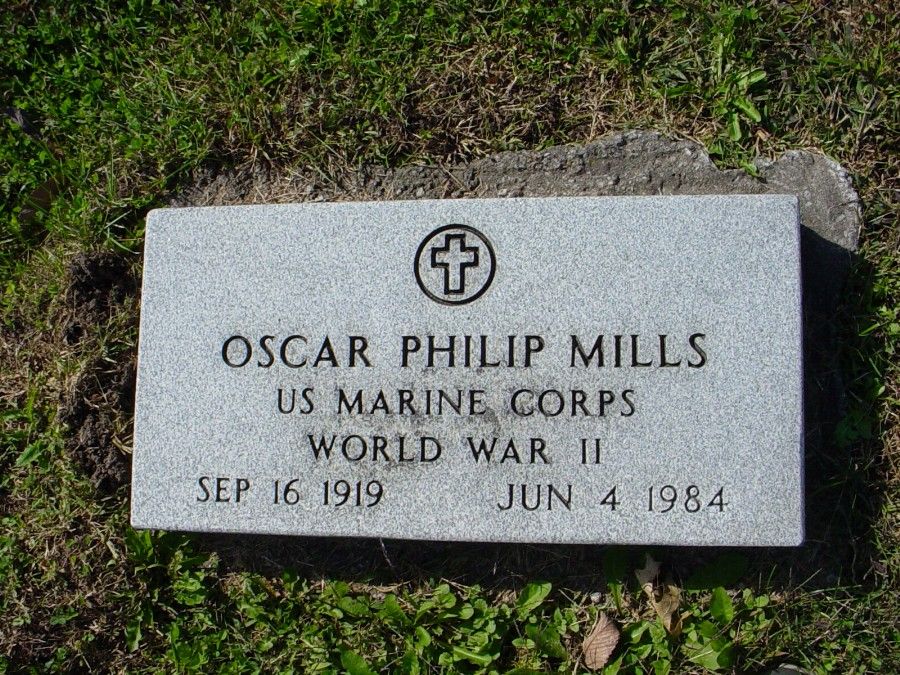  Oscar Philip Mills Headstone Photo, Auxvasse Cemetery, Callaway County genealogy